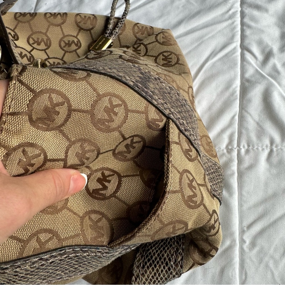 Michael Kors Monogram Snake Print Shoulder Bag - Picture 10 of 12